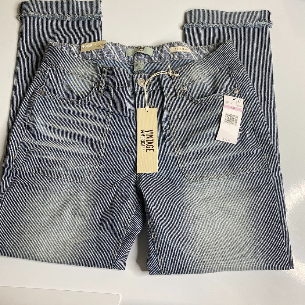 Vintage America Railroad Stripe Jean Size 6/28